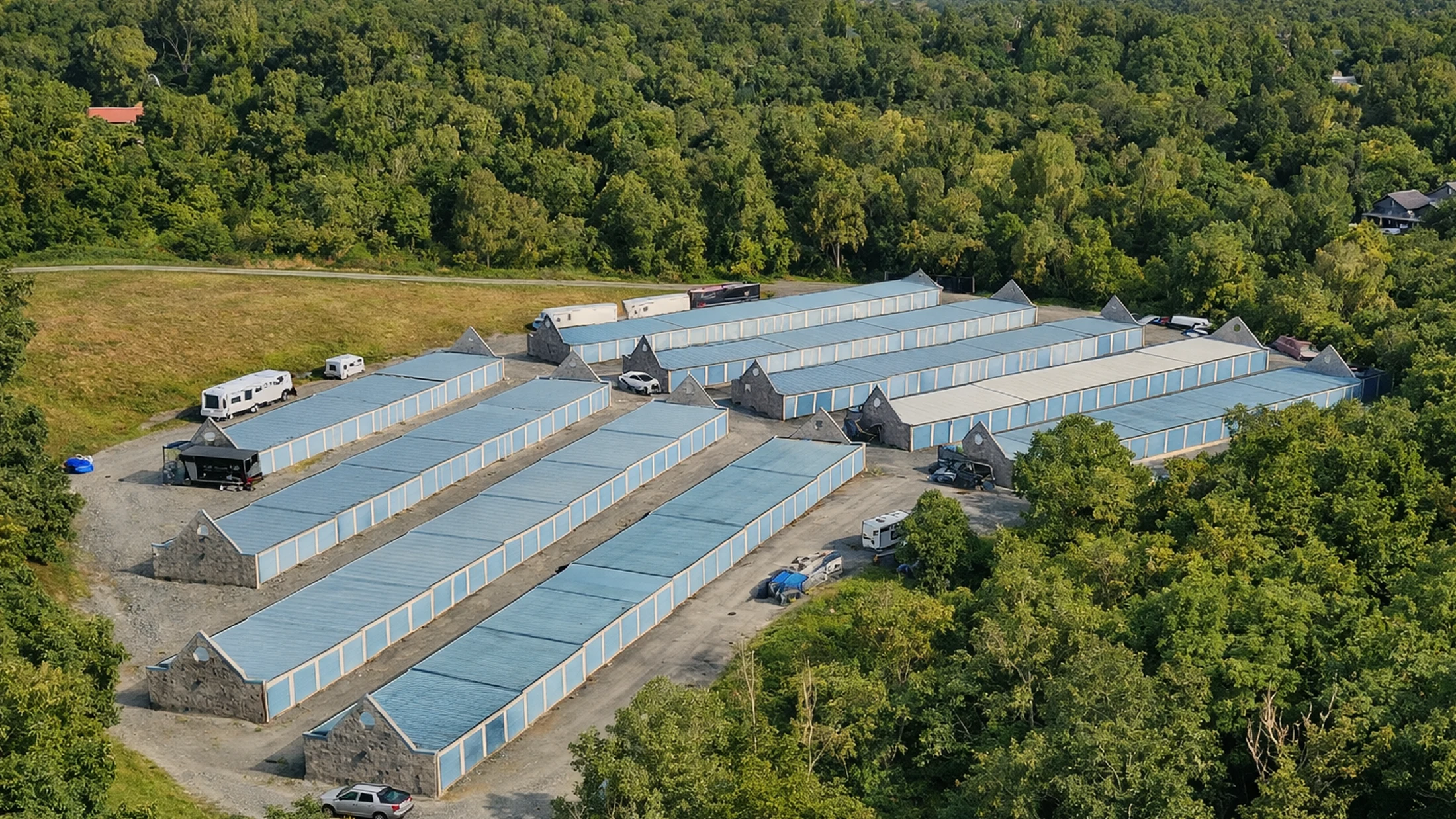 Aerial view of Atlas Self Storage in Penn Hills.